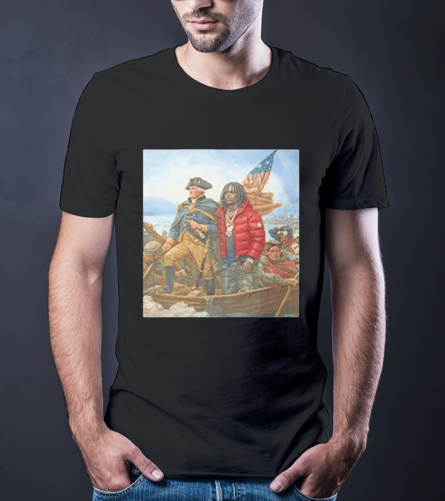 Chief Keef George Washington Parody Crossing The Delaware T-Shirt
