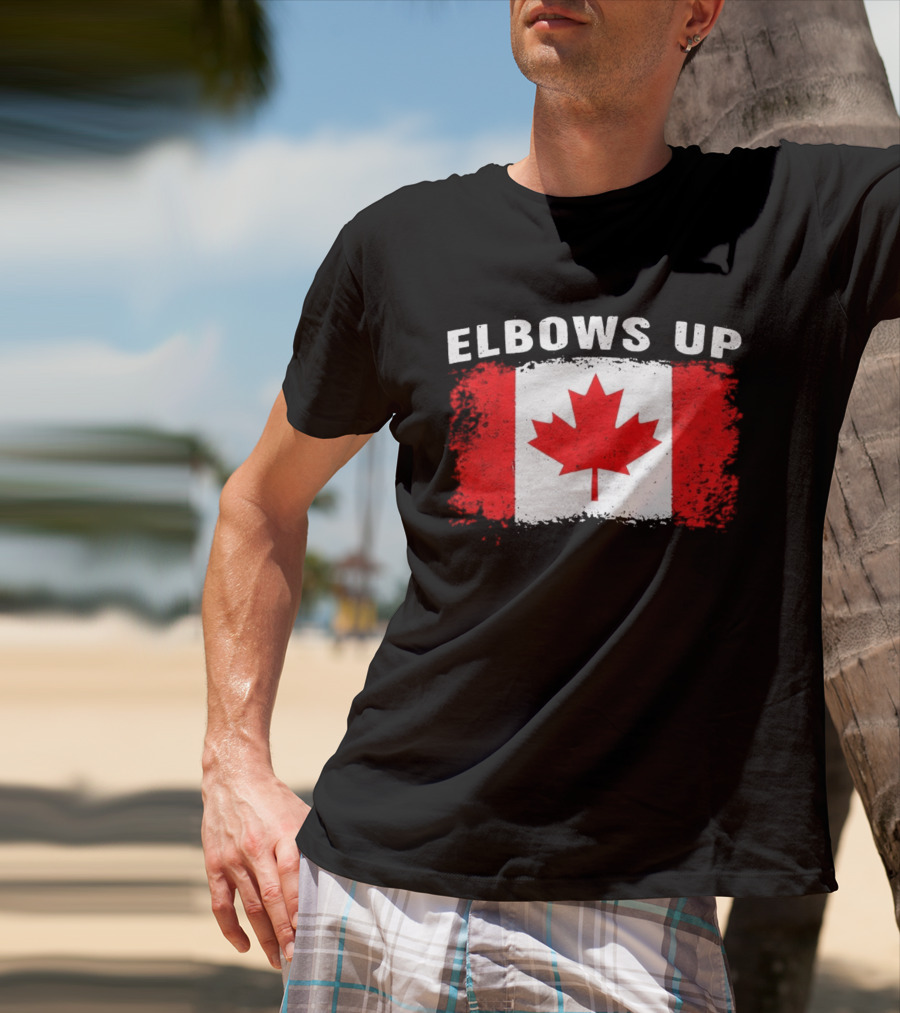 Elbows Up Canada Flag Maple Leaf T-Shirt