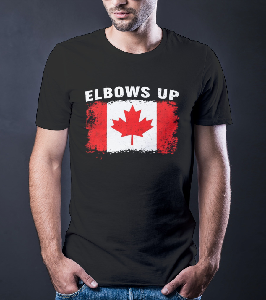 Elbows Up Canada Flag Maple Leaf T-Shirt