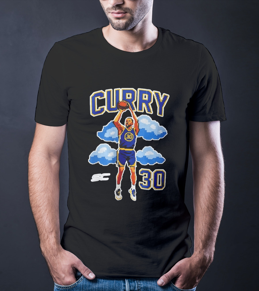 Stephen Curry Golden State Warriors 8 Bit Cloud Basketball 30 T-Shirt
