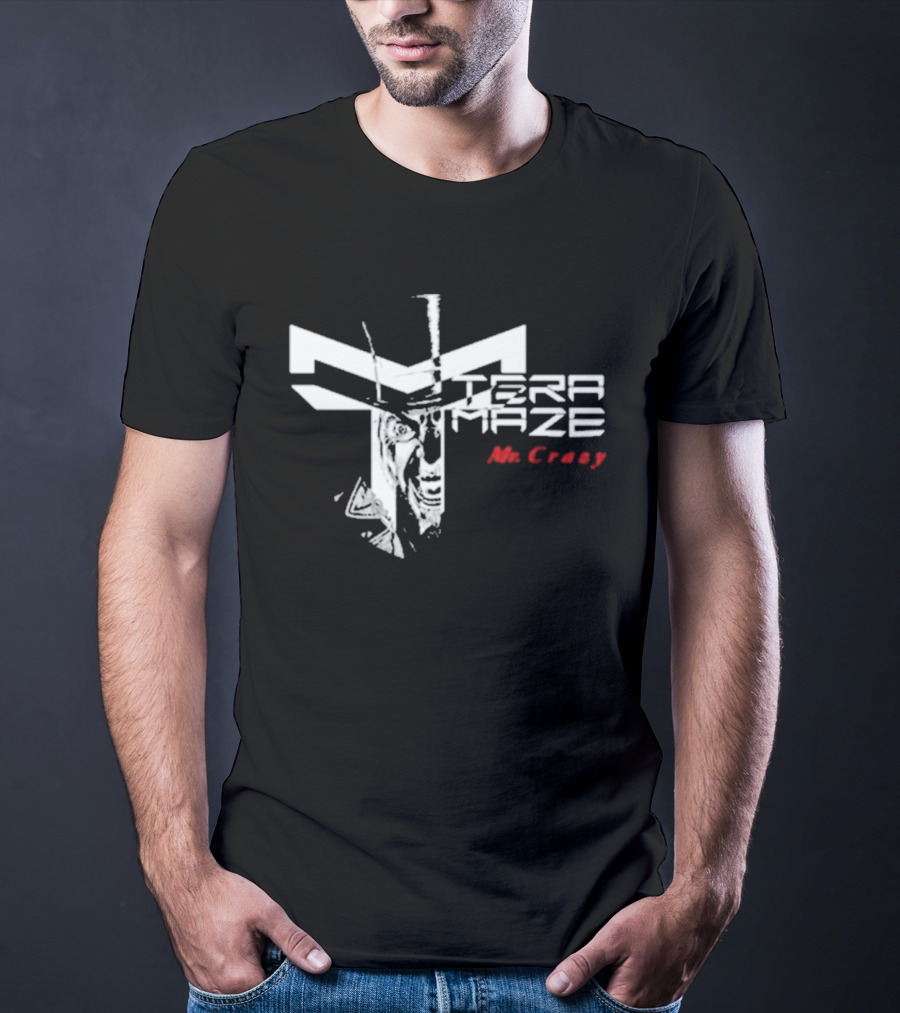 Tera Maze Mr. Crazy White Abstract T-Shirt