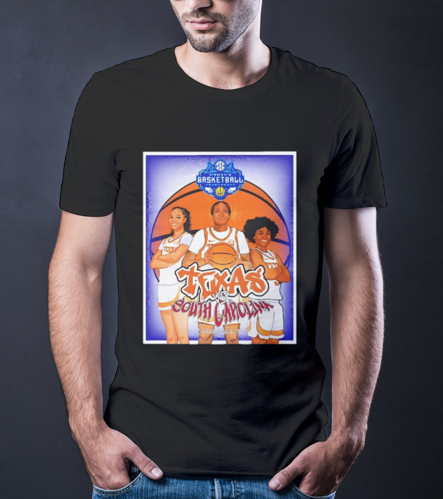 Texas Longhorns Vs South Carolina Gamecocks SEC Women's Basketball Tournament 2026 Greenville SC T-Shirt