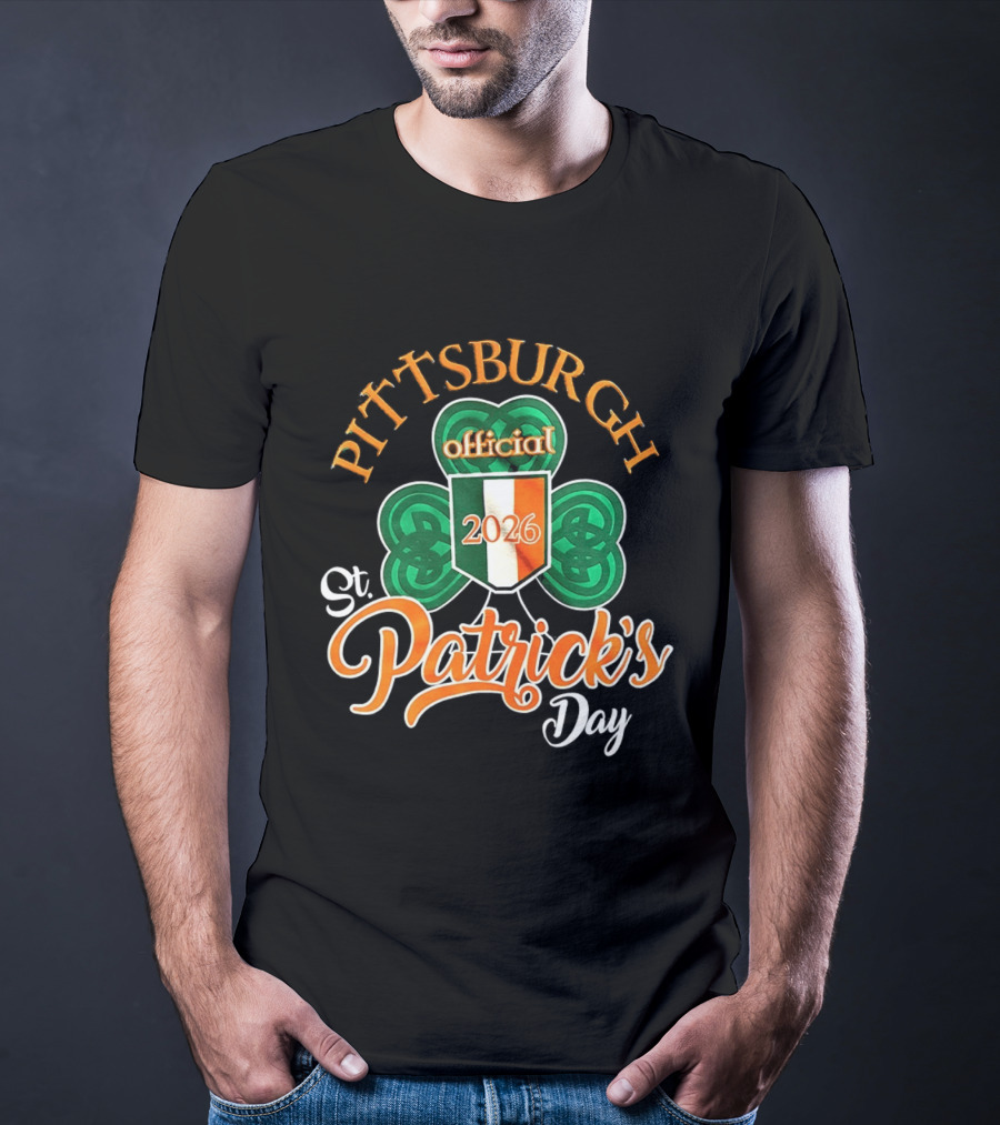 Pittsburgh Official St Patrick's Day 2026 Shamrock Irish Flag T-Shirt