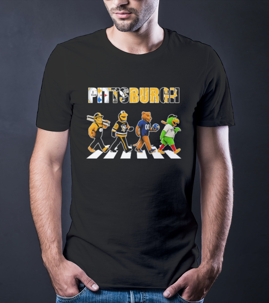 Pittsburgh Sports Teams Abbey Road Crossing Animals T-Shirt
