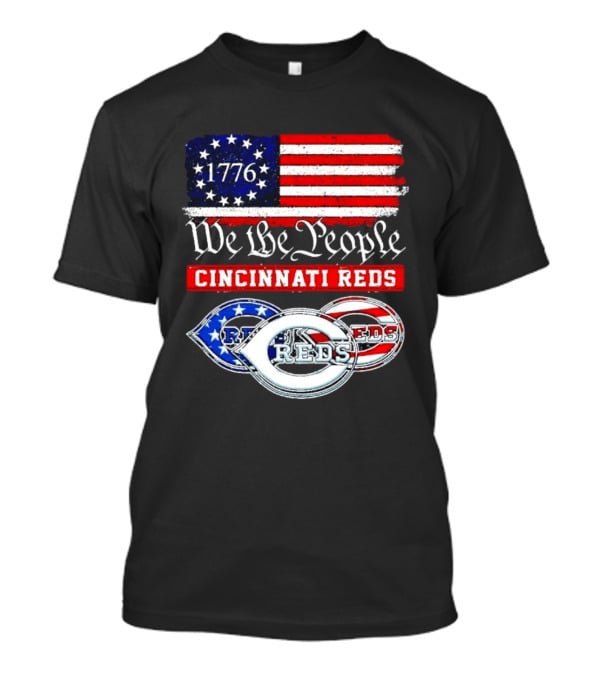 We The People 1776 Cincinnati Reds American Flag T-Shirt
