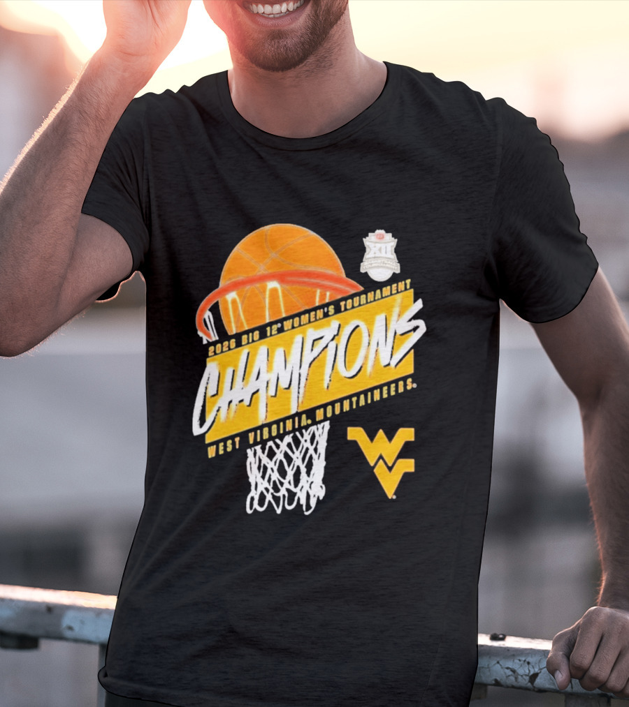 2026 Big 12 Women's Tournament Champions West Virginia Mountaineers Basketball T-Shirt