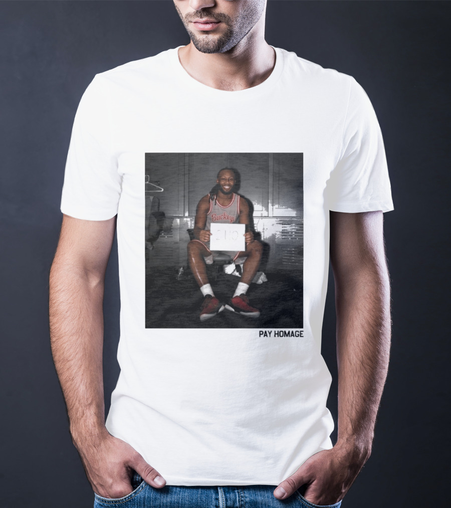 Buckeye Jersey Bruce Thornton 110 Pay Homage Locker Room T-Shirt