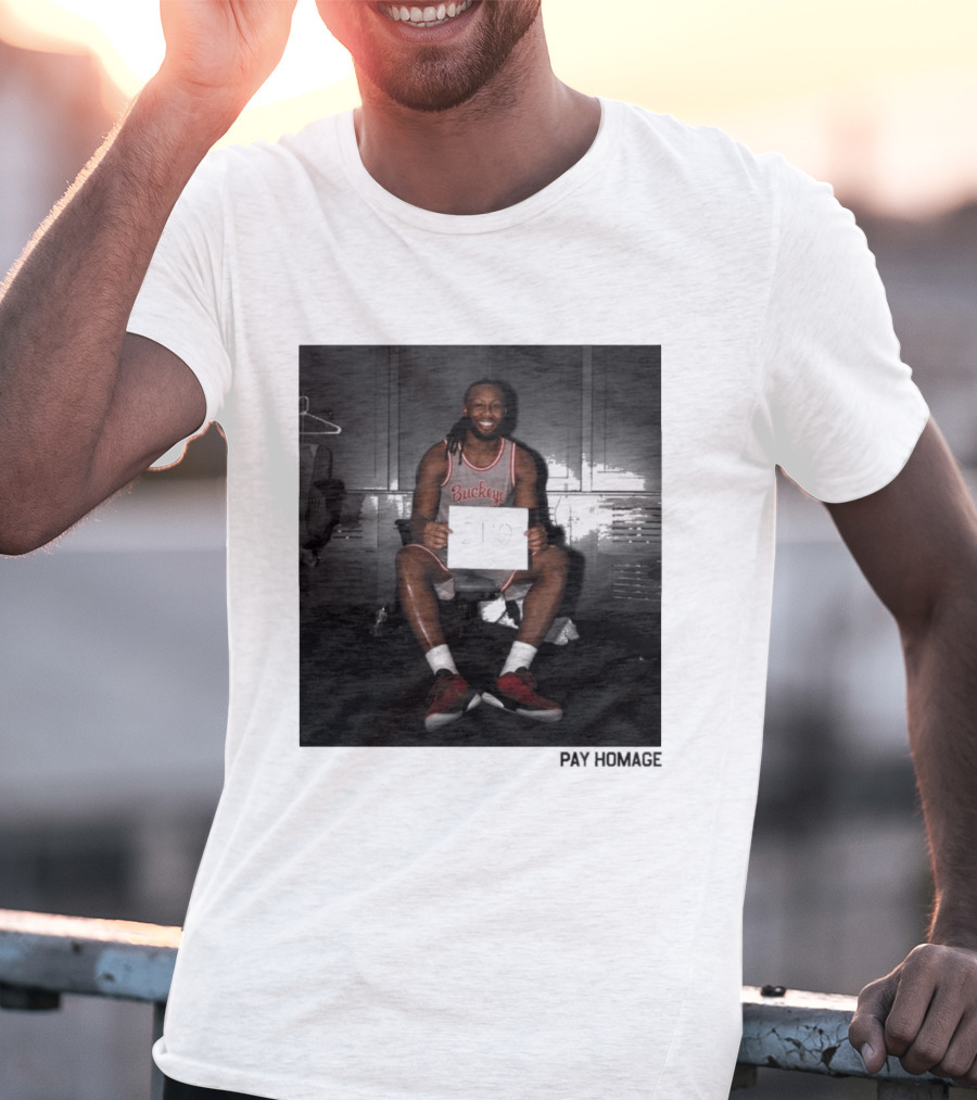 Buckeye Jersey Bruce Thornton 110 Pay Homage Locker Room T-Shirt