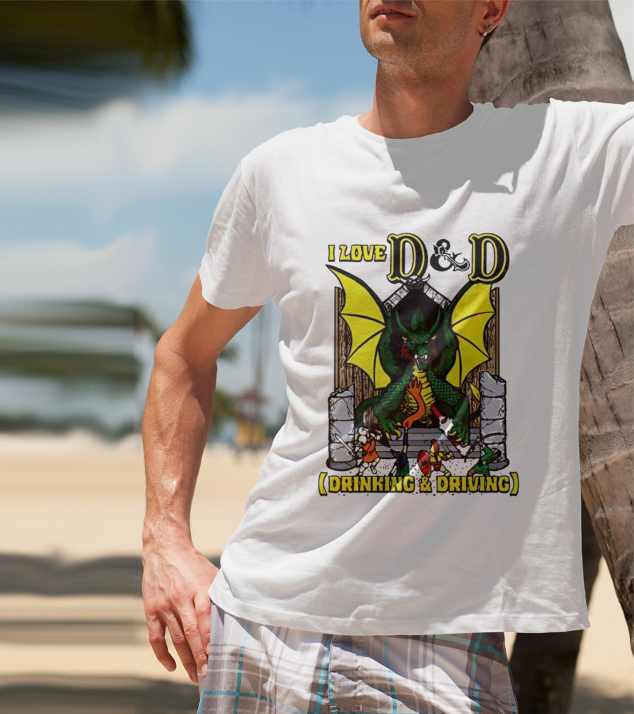 I Love D&D Drinking & Driving Dragon T-Shirt