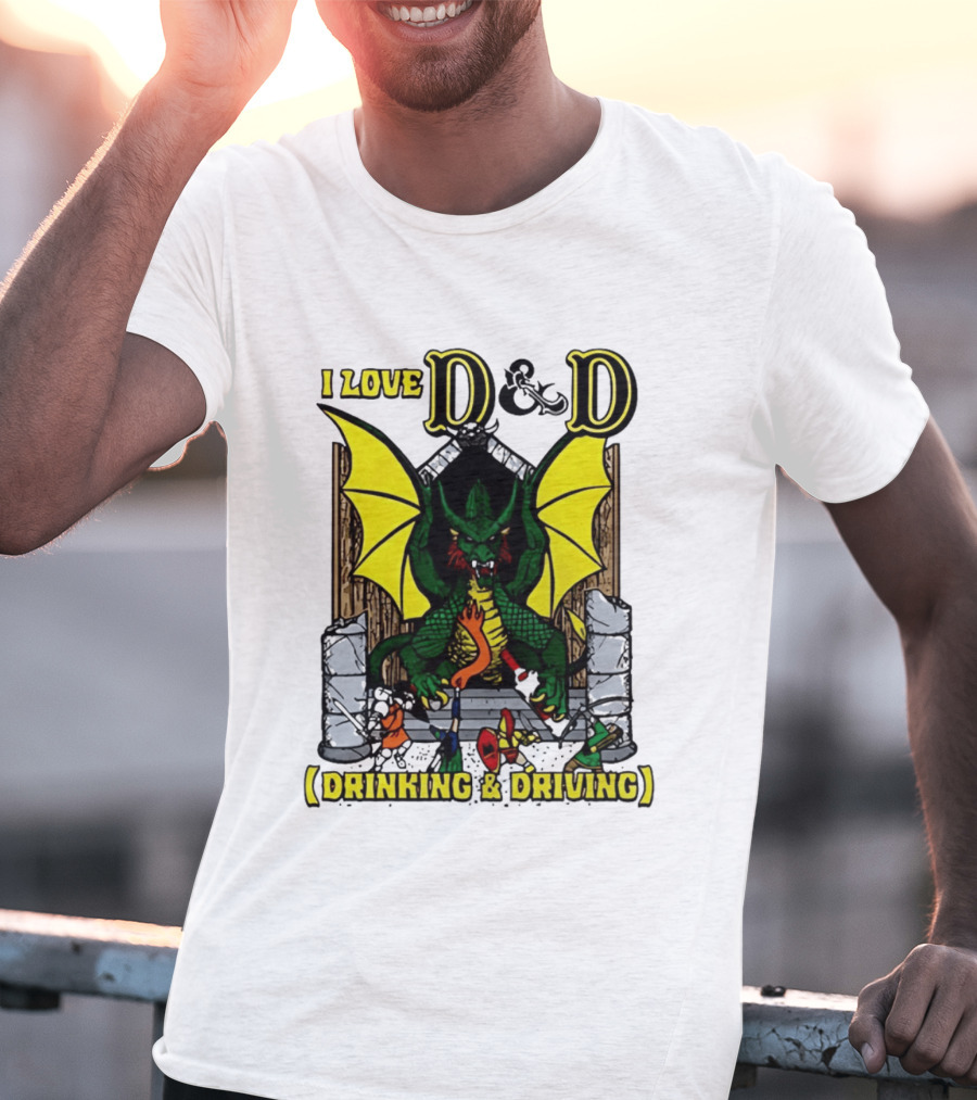 I Love D&D Drinking & Driving Dragon T-Shirt