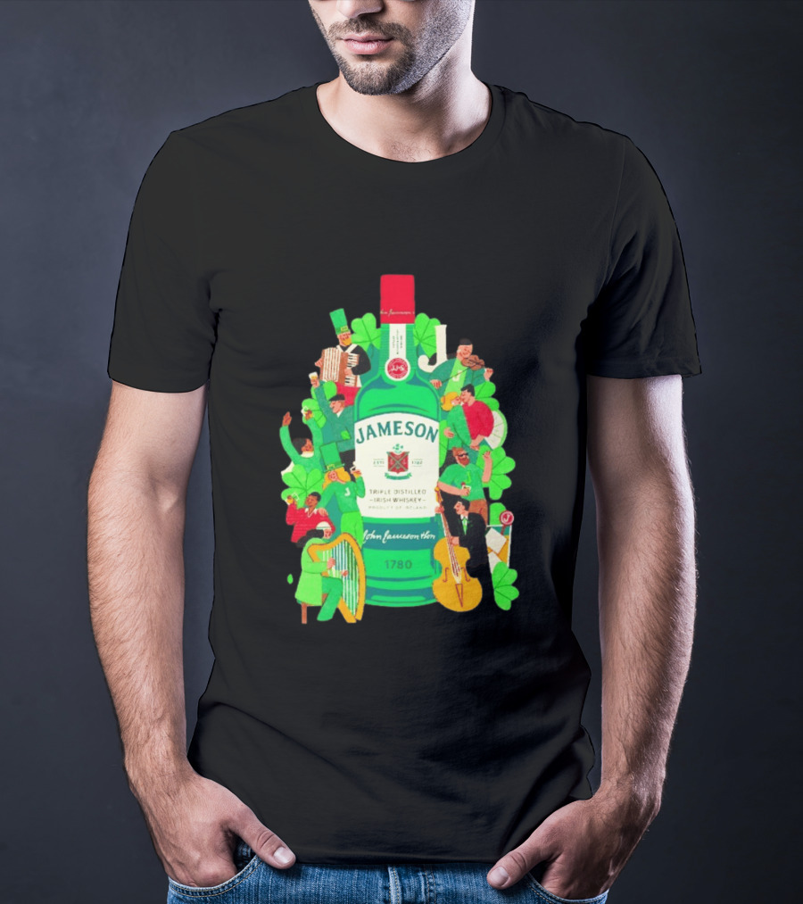 Jameson Triple Distilled Irish Whiskey 1780 St. Patrick's Day Celebration Bottle T-Shirt