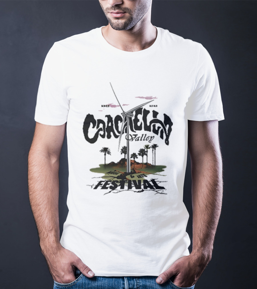 Coachella Valley Festival Fault Line Desert Palm Trees T-Shirt