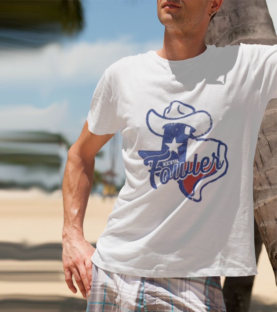 Kevin Fowler Texas Outline Hat Cowboy Star T-Shirt
