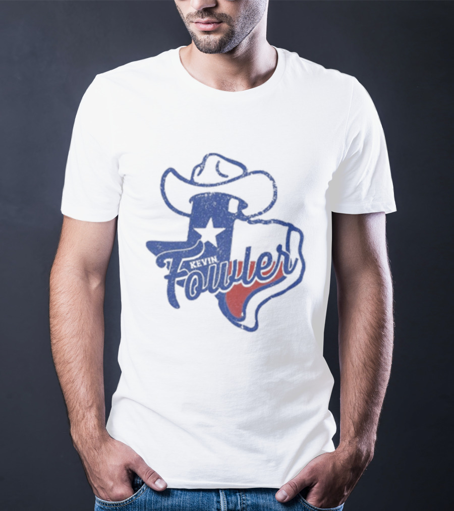Kevin Fowler Texas Outline Hat Cowboy Star T-Shirt