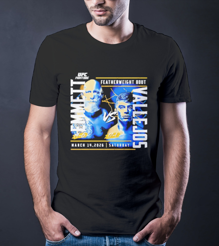 UFC Fight Night 2026 Featherweight Bout Emmett Vs Vallejos March 14 Saturday T-Shirt