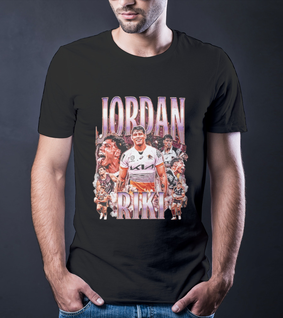 Jordan Riki Brisbane Broncos NRL Rugby Player Action Collage T-Shirt