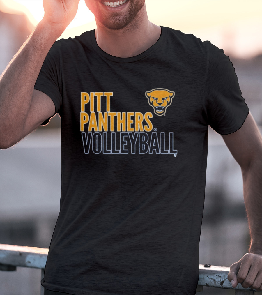 Pitt Panthers Volleyball Team Spirit Panther Head T-Shirt