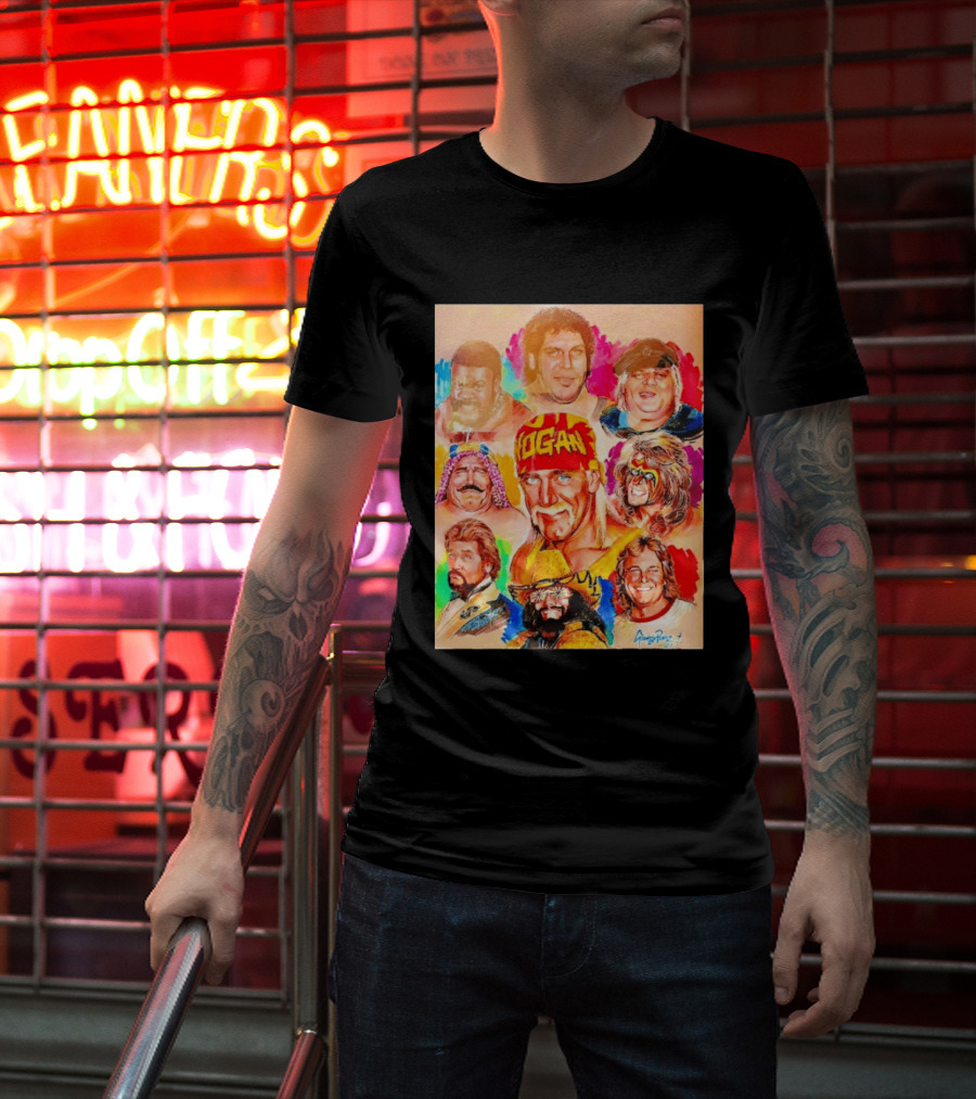 WWF Legends Hulk Hogan Andre The Giant Randy Savage Ultimate Warrior T-Shirt