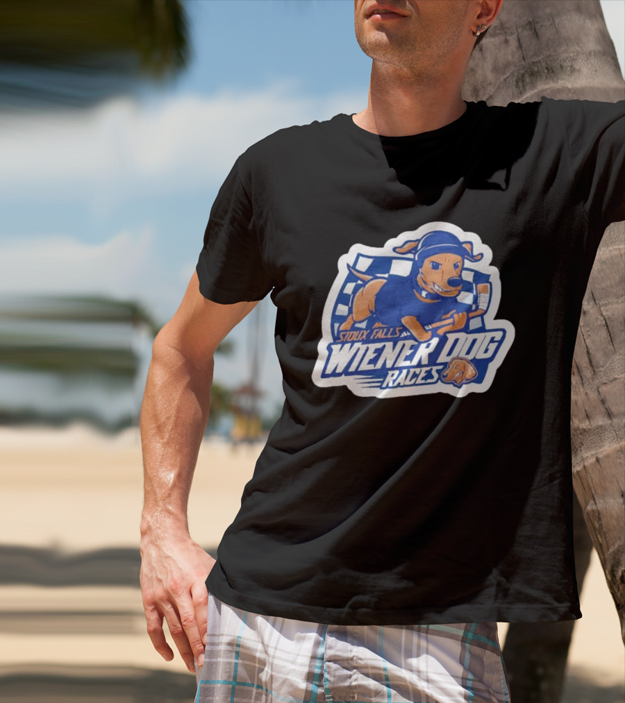 Sioux Falls Wiener Dog Hockey Races Fun Event T-Shirt