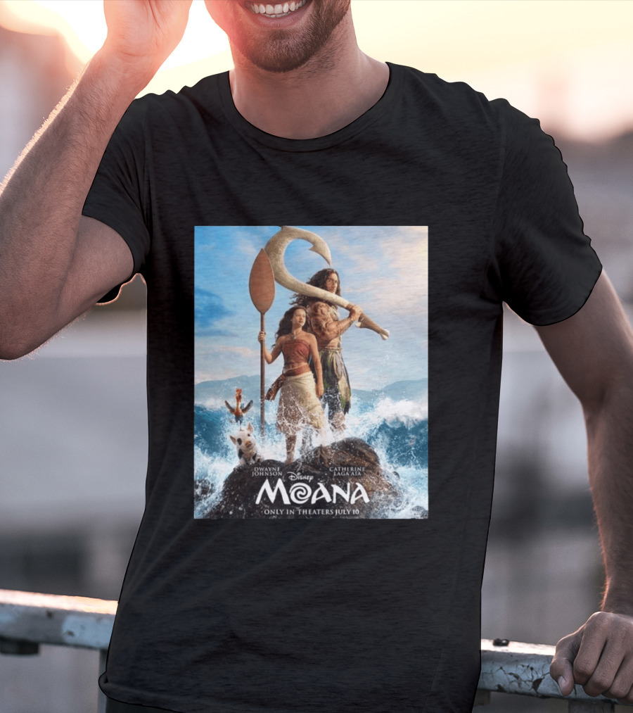 Dwayne Johnson And Catherine Laga'aia In Disney's Moana Live Action July 10 T-Shirt
