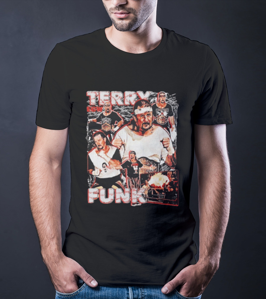 Terry Funk ECW Wrestling Collage T-Shirt