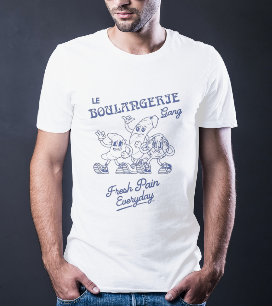 Le Boulangerie Gang Fresh Pain Everyday Cartoon Characters T-Shirt