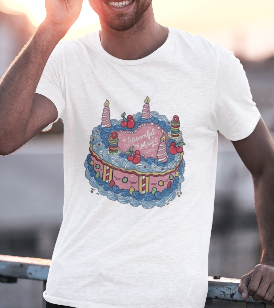 The Lost Bros A Spoonful Of Magic Birthday Cake Candles Cherries T-Shirt