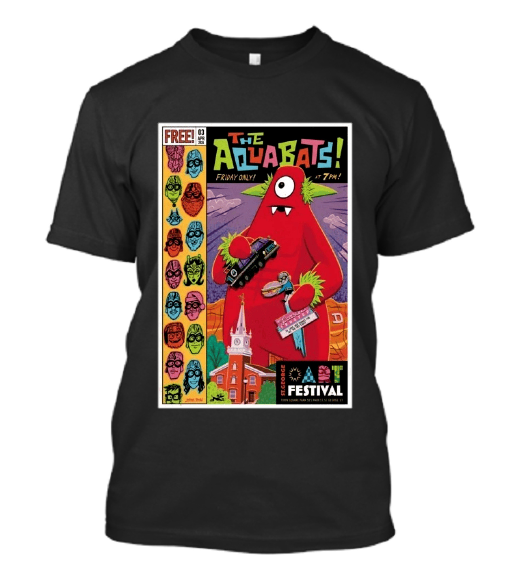 THE AQUABATS! St. George Festival April 3 2026 Featuring Monster And Masked Characters T-Shirt