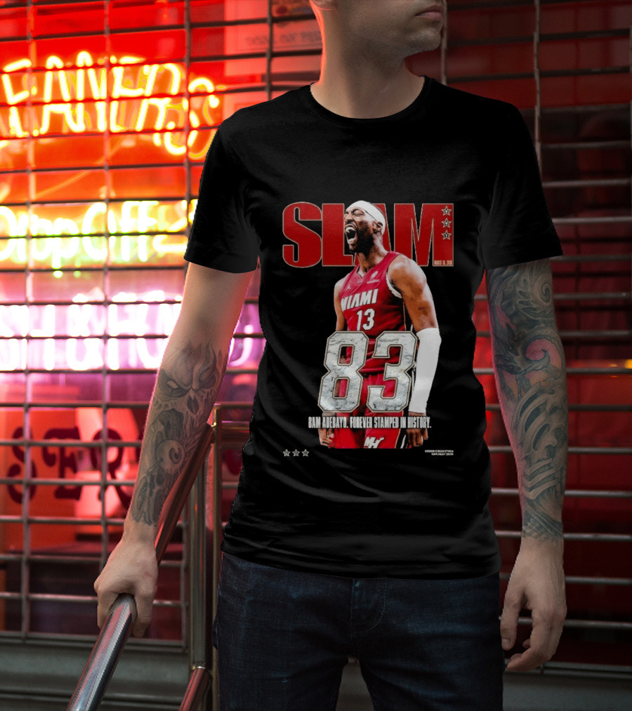 Slam March 2023 Bam Adebayo Miami 83 Points Forever Stamped In History T-Shirt
