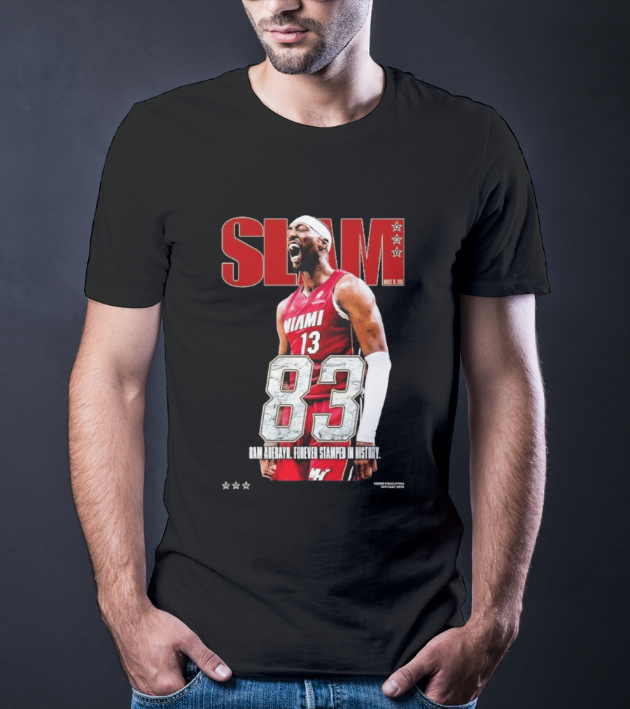 Slam March 2023 Bam Adebayo Miami 83 Points Forever Stamped In History T-Shirt