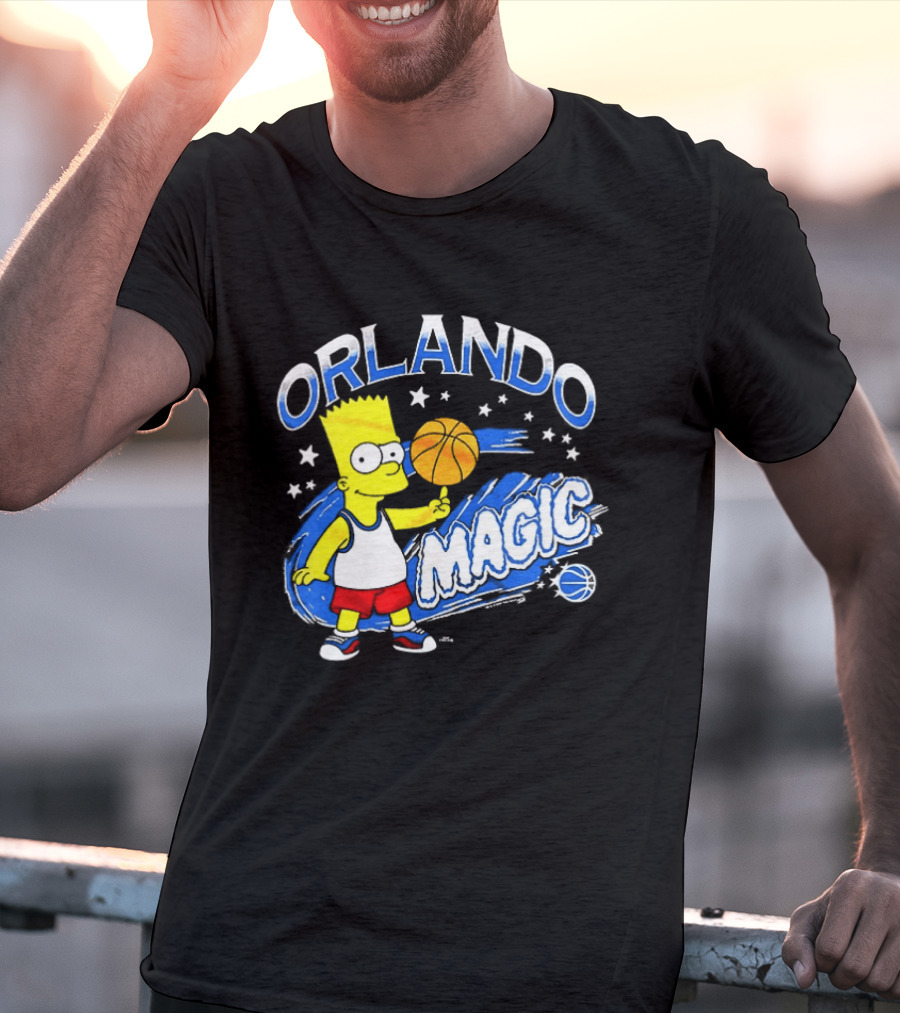 Bart Simpsons Orlando Magic NBA Basketball Cartoon T-Shirt