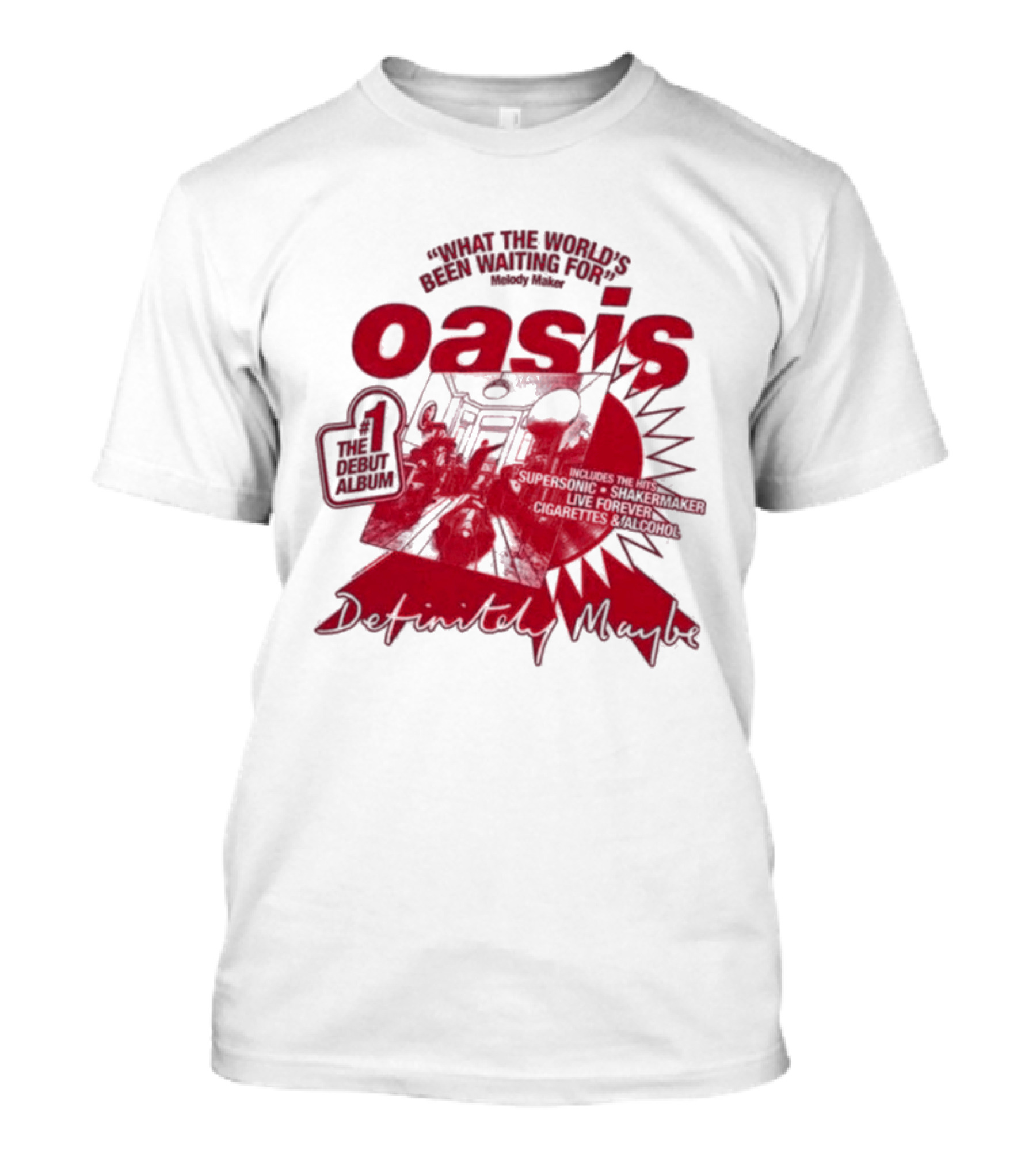 Oasis Definitely Maybe What The World's Been Waiting For Number 1 Debut Album T-Shirt