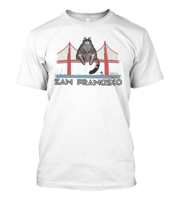 San Francisco Cat Golden Gate Bridge T-Shirt
