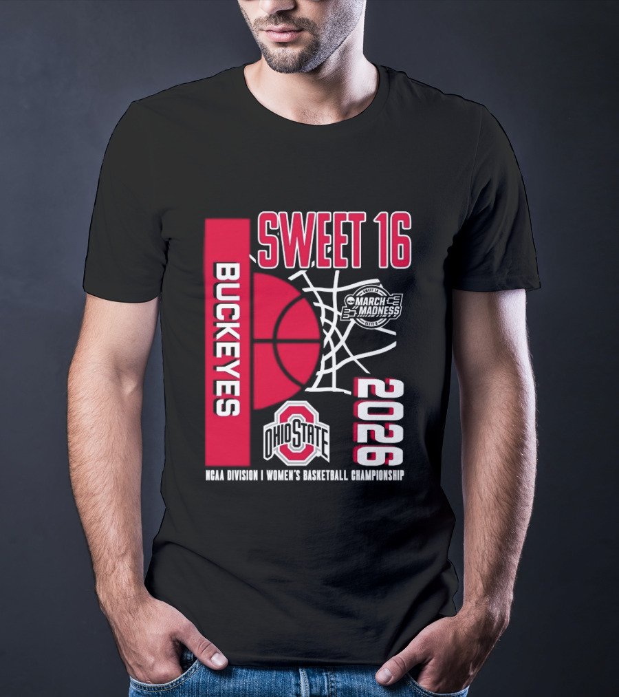 Ohio State Buckeyes 2026 Sweet 16 NCAA Division I Women's Basketball March Madness Championship T-Shirt