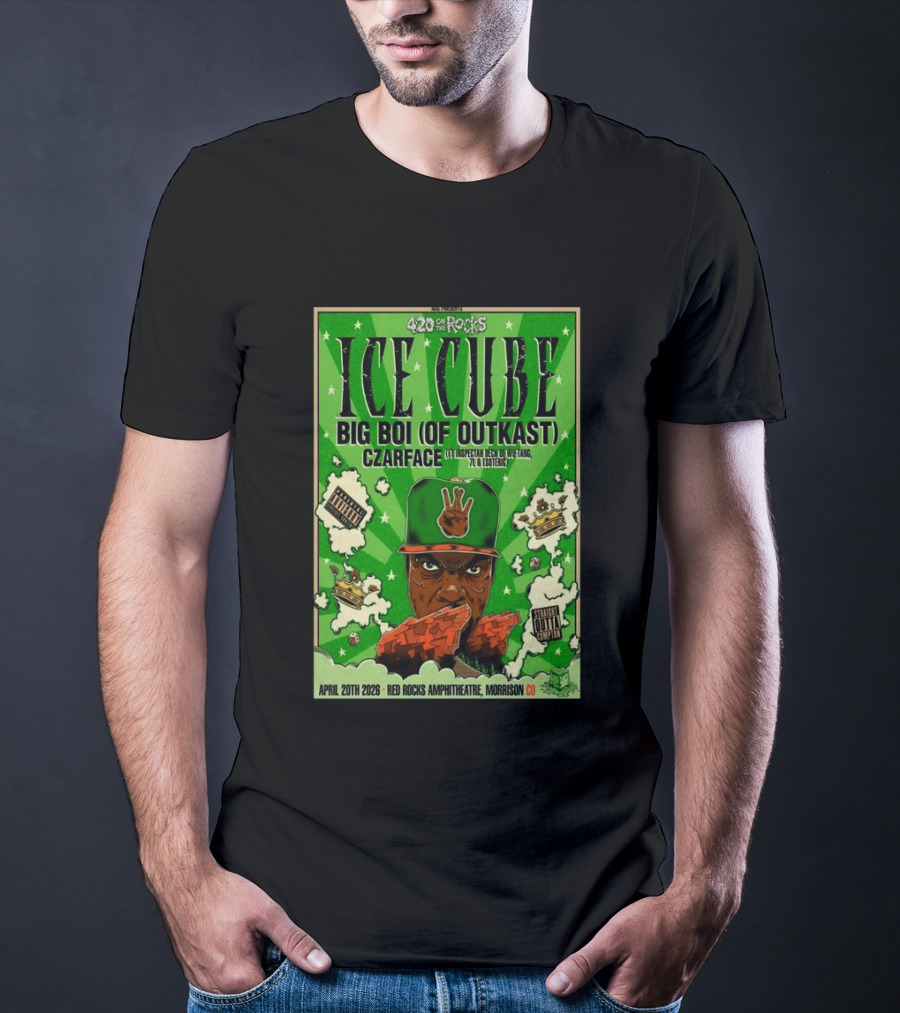 420 On The Rocks Ice Cube Big Boi Czarface Red Rocks Apr 20 2026 T-Shirt