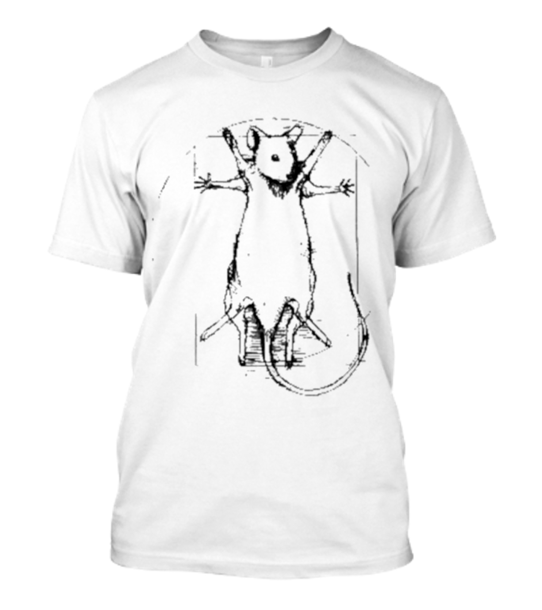 Vitruvian Mouse Leonardo Da Vinci Cartoon Remix T-Shirt