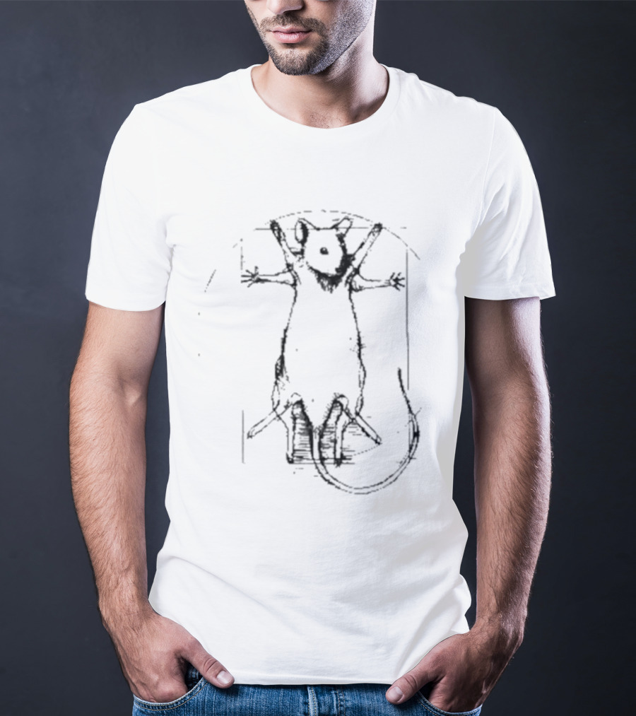Vitruvian Mouse Leonardo Da Vinci Cartoon Remix T-Shirt
