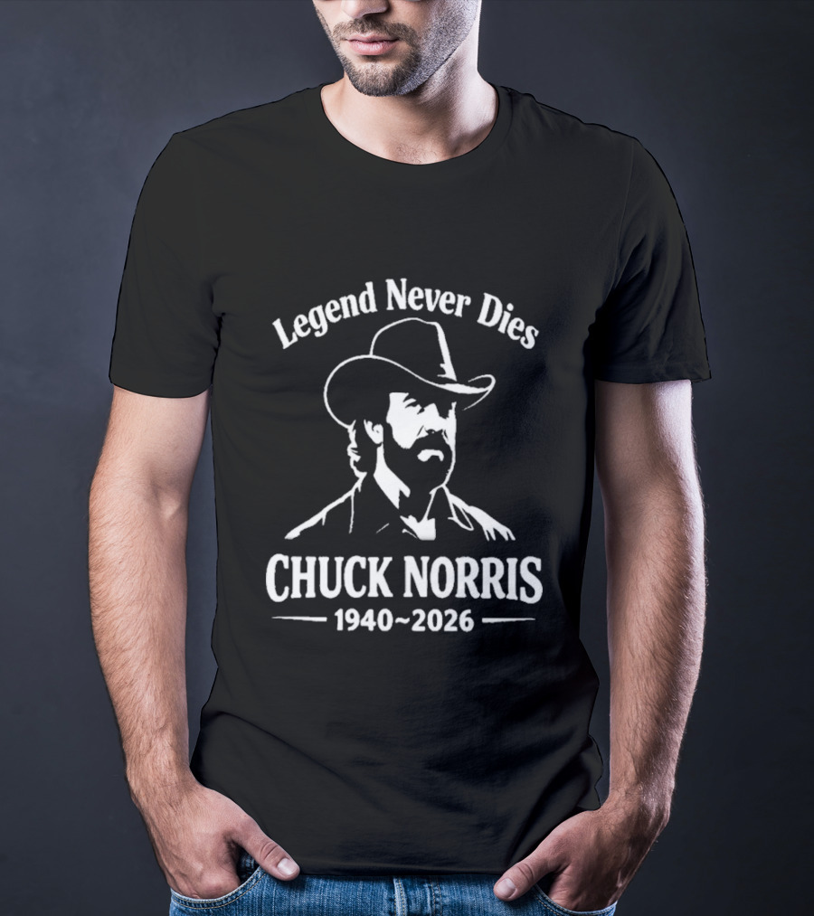Legend Never Dies Chuck Norris 1940 2026 Cowboy Hat T-Shirt
