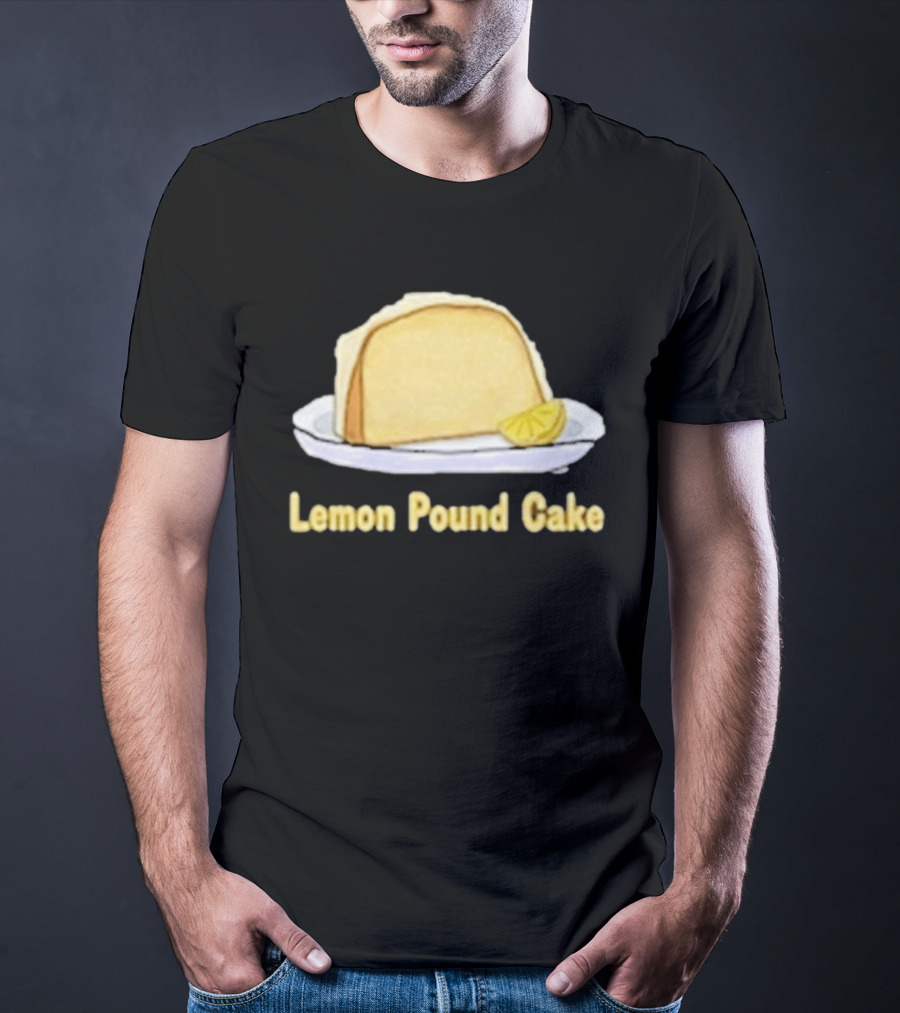 Lemon Pound Cake Slice On Plate With Lemon Wedge T-Shirt