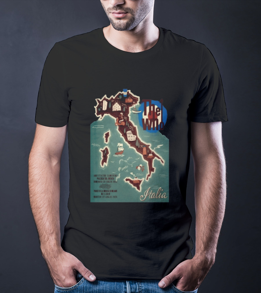 The Who Italia Tour 2026 Anfiteatro Camerini Padova Sul Brenta Parco Della Musica Milano T-Shirt