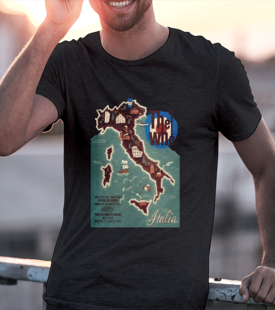 The Who Italia Tour 2026 Anfiteatro Camerini Padova Sul Brenta Parco Della Musica Milano T-Shirt