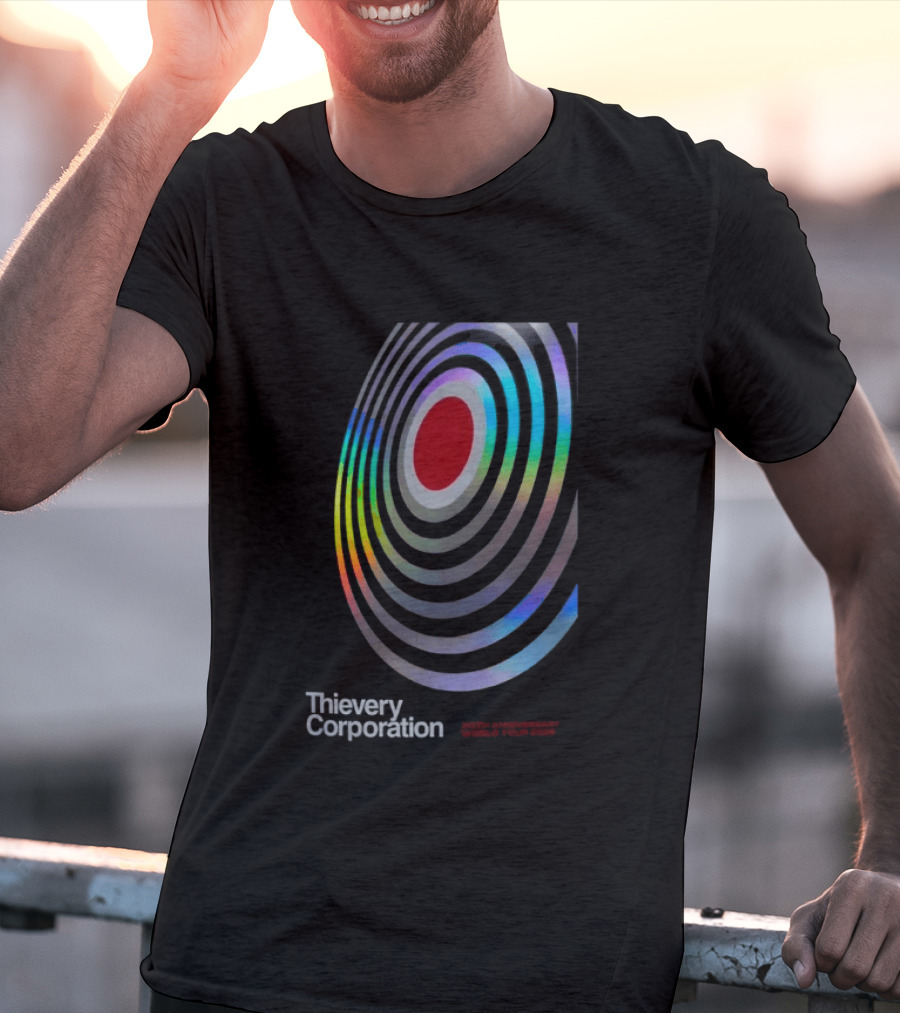 Thievery Corporation 30th Anniversary World Tour 2026 Target Rings T-Shirt