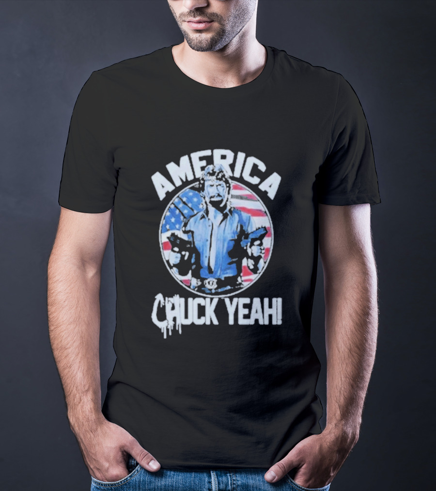 America Chuck Yeah Chuck Norris Patriotic Flag T-Shirt