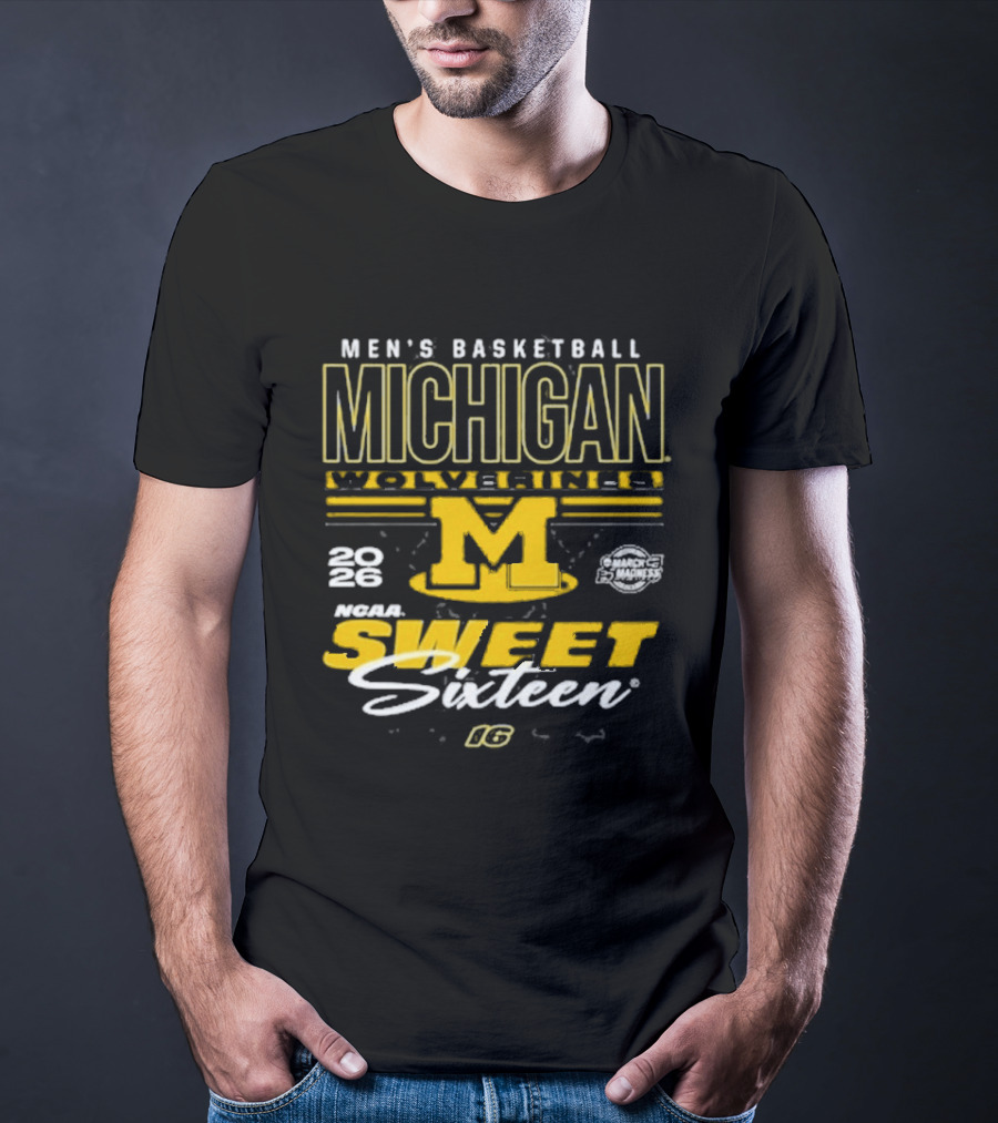 Michigan Wolverines Basketball 2026 NCAA Sweet Sixteen Bound March Madness T-Shirt