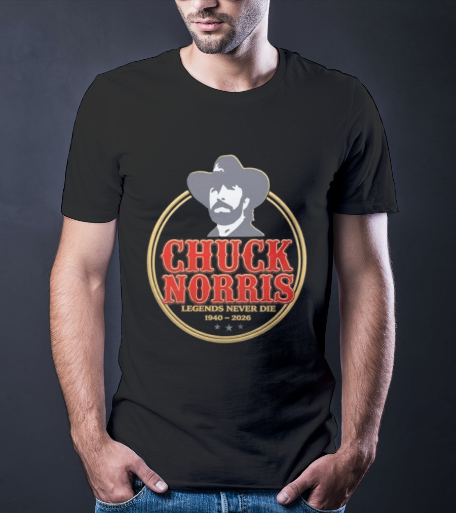 Chuck Norris Legends Never Die 1940 2026 T-Shirt