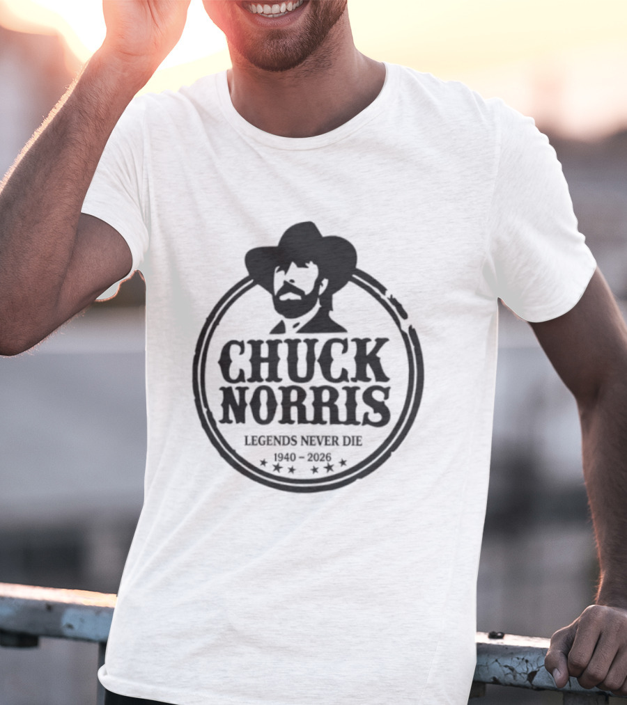 Chuck Norris Legends Never Die 1940 2004 Cowboy Image Stars T-Shirt