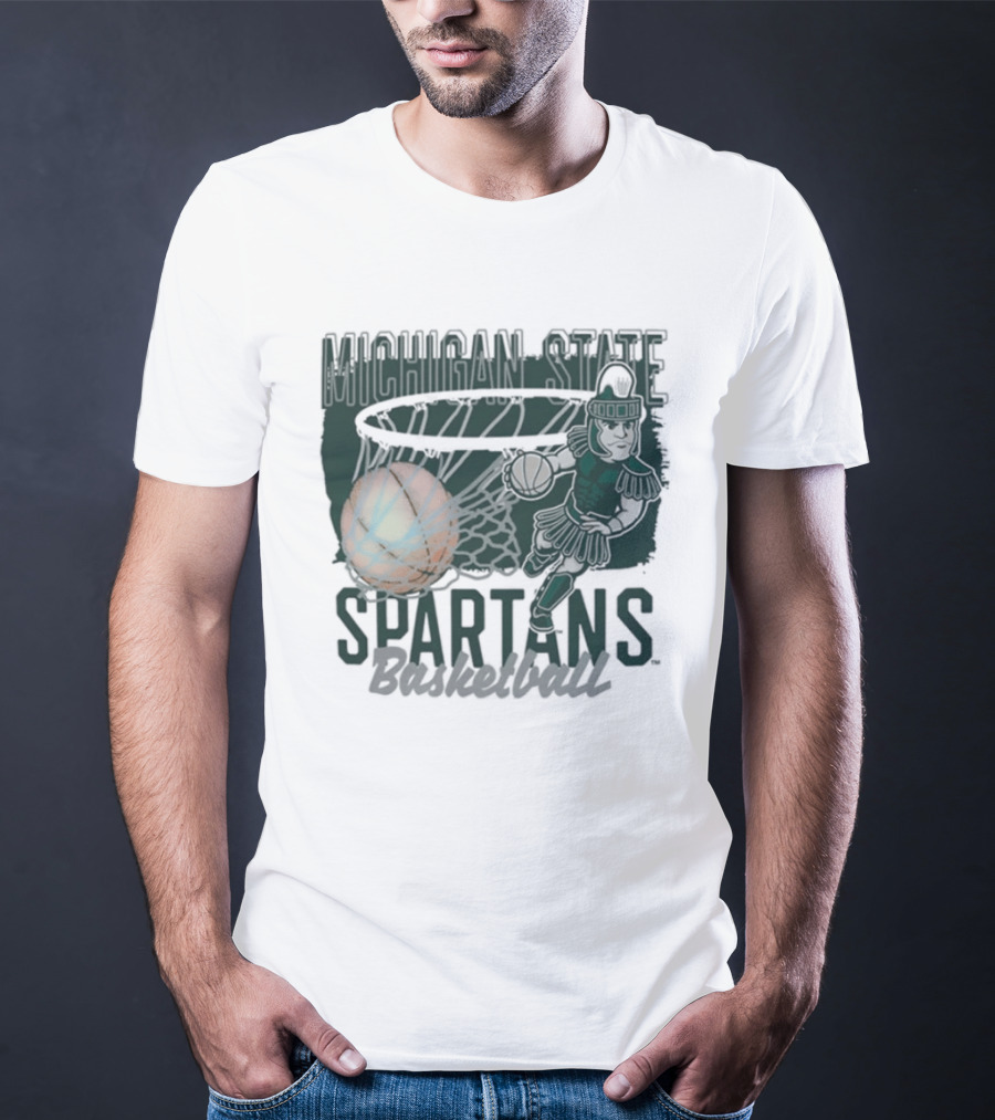 Michigan State Spartans Basketball Swoosh Net T-Shirt
