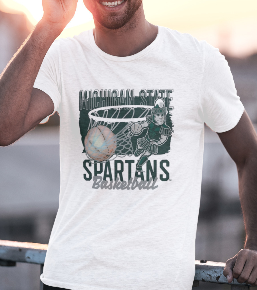 Michigan State Spartans Basketball Swoosh Net T-Shirt