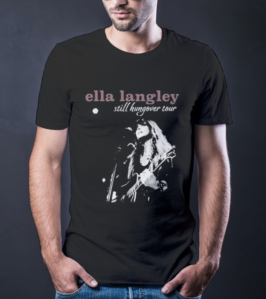 Ella Langley Still Hungover Tour Pink Textual T-Shirt