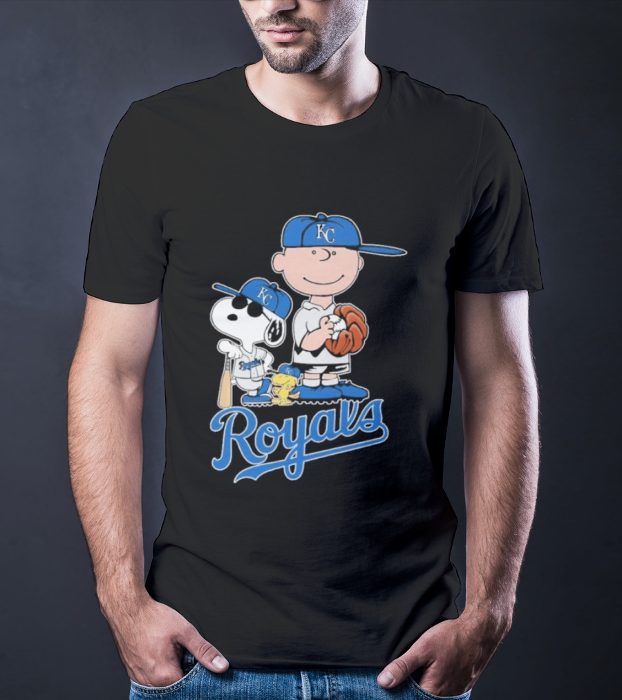 2026 Royals Snoopy Charlie Brown Kansas City Baseball T-Shirt